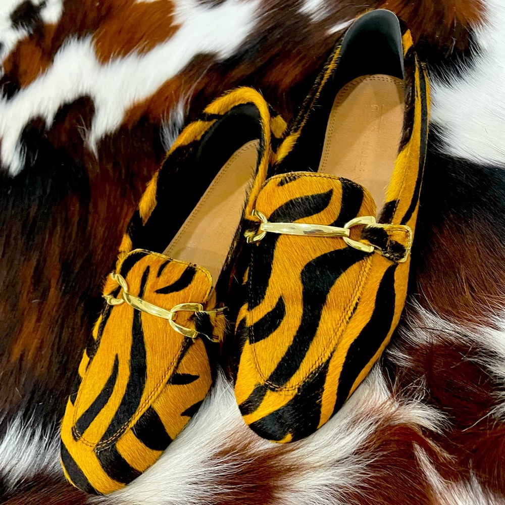 ASOS tiger hide loafers